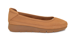 Ballerina comfortTech in nabuck punzonato Caramel